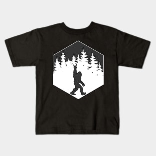 Yeti Bigfoot Sasquatch Hexagon Kids T-Shirt